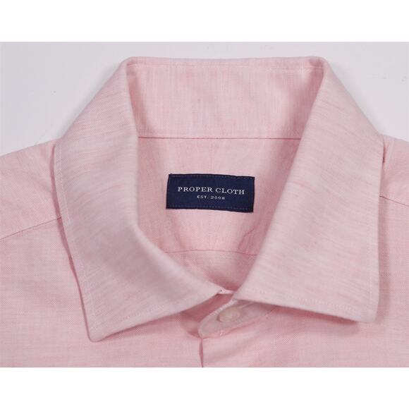 Proper Cloth Lot of 2 Custom Made Cotton Linen Button-Up Shirts Slim Medium - Picture 4 of 12